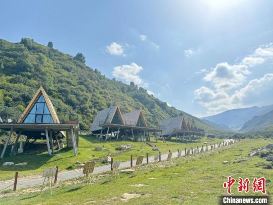 图为西宁市大通县柏木沟生态景区的“树蛙部落”民宿。潘雨洁 摄